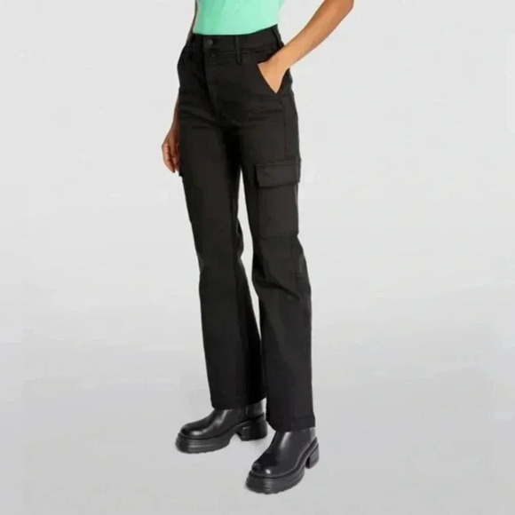 NWT MOTHER The Straight Up Rambler Cargo Skimp Jeans in Pitch Black Size 32 - Picture 10 of 16